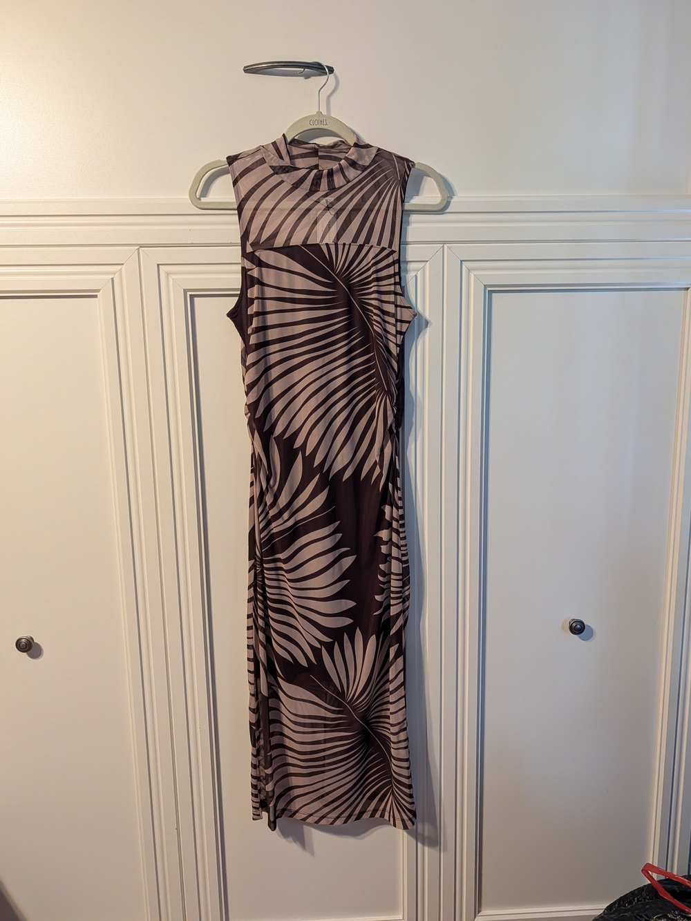 Sanctuary Sleeveless Mock Neck Palm-Print Midi Dress - NWT/Size M